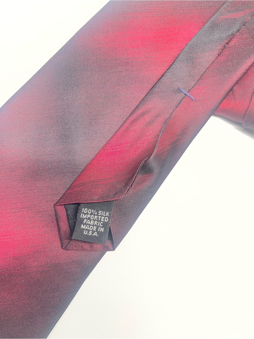 Murano Italia 100% Silk Necktie Red Black Abstract Ombre Watercolor Wide Tie 4" - Picture 6 of 9